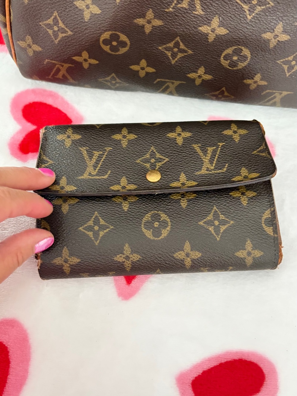 Louis Vuitton Monogram Canvas Trifold Wallet in Brown and Gold